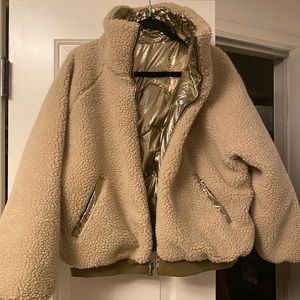 Women reversible teddy and gold jacket BA&SH size medium